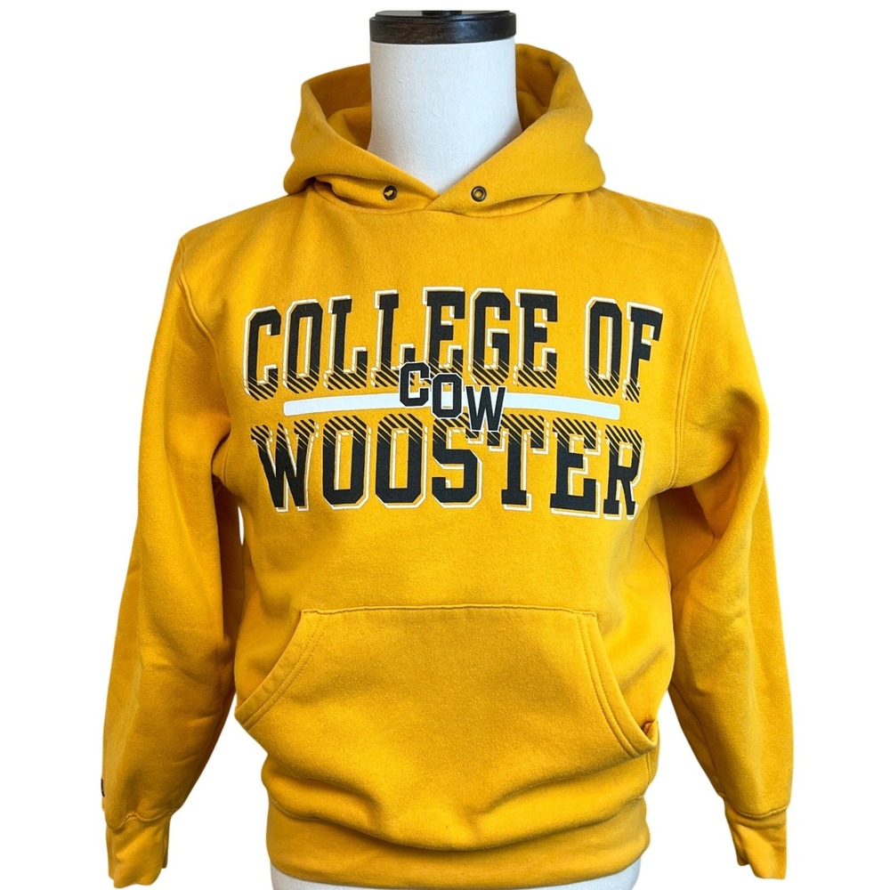 JANSPORT‎ Vintage College Wooster COW Hoodie Hooded Sweatshirt Collegiate Preppy